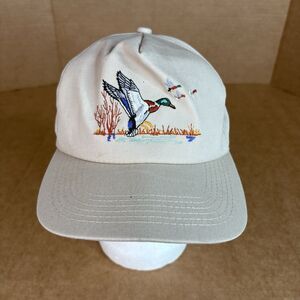 Vintage Mallard Duck SnapBack Hat, Cream, Adjustable, Ducks Wildlife, VTG